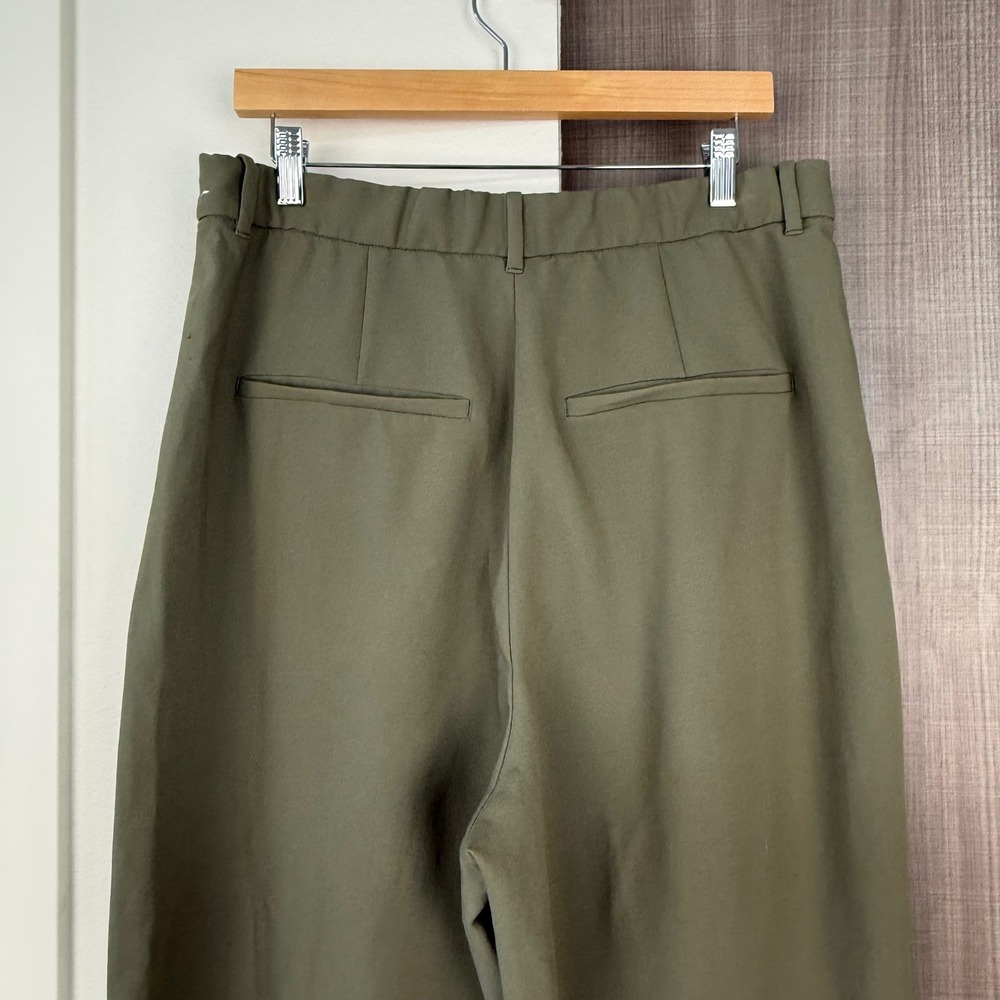 Abercrombie & Fitch Olive Green Sloane Tailored Wide Leg Trouser Pants Long - Picture 9 of 12